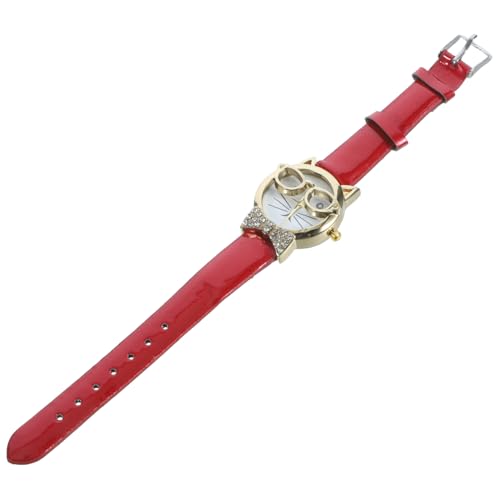 LIFKOME 4stücke Katzen Gesicht Armbanduhr Für Mädchen Lustige Cartoon Uhr Mit Zartem Design Leicht Und Vielseitig Einsetzbar Für Alltag Und Besondere Anlässe Mit Glitzerndem Bowtie- von LIFKOME
