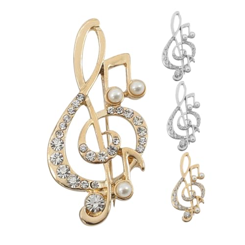 LIFKOME 4stücke Musiknoten Anstecknadel Brosche Musiknoten-schalnadel Aus Legierung Schmuck Für Schal Jacken Anzug Hochzeit Konzert Party von LIFKOME