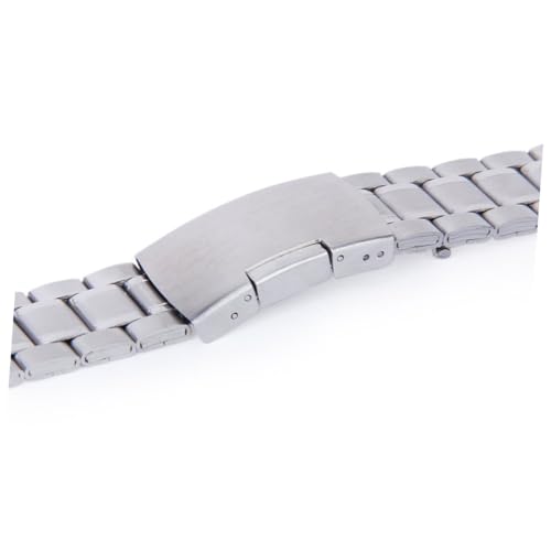 LIFKOME 4 Stück Edelstahl Uhrenarmband Gerade Enden Robuste Glieder Armband Silber mit Federstegen Komfortabler Verschluss Dicke für Damen und Herren von LIFKOME