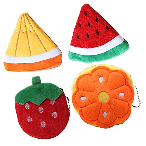 LIFKOME 4stücke Süße Kleine Damenbrieftasche in Fruchtform Wechselgeldbeutel Plüsch-Cartoon-geldbörse Kreditkartentasche Für Frauen Und Mädchen Mit Reißverschluss Für Reisen Business Und o von LIFKOME