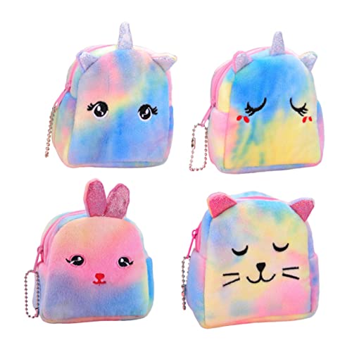 LIFKOME 4stücke Einhorn Münzbörse Aus Plüsch Kreative Mini-geldbörsen Umweltfreundliches Material Cartoon-Design Für Party Und Reisen von LIFKOME