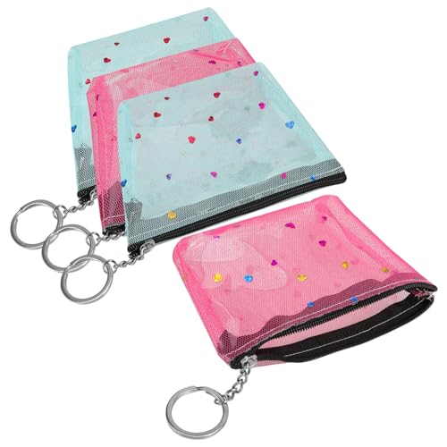 LIFKOME 4stücke Kleine Damengeldbörse Mit Reißverschluss Geldbeutel Geldtasche Kleine Brieftasche Geldbörse Für Frauen von LIFKOME