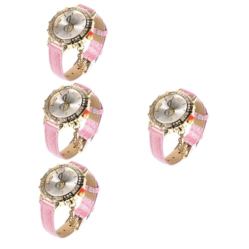 LIFKOME 4stücke Stylische Damen Armbanduhr Mit Glitzerstein Design Für Und Büro Quarz-Uhr Für Mädchen Und von LIFKOME