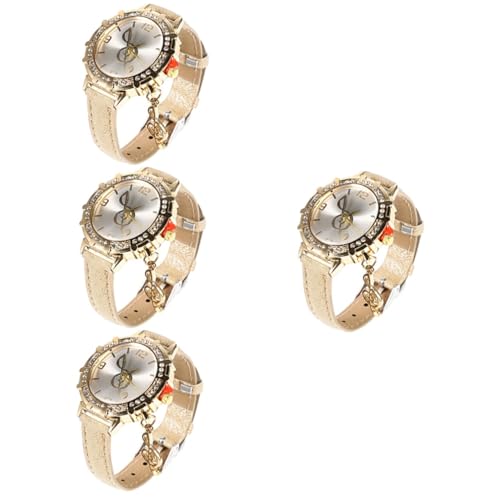 LIFKOME 4stücke Damen Armbanduhr Mit Funkelndem Design Eleganter Metallarmband Entspannte Freizeit-Uhr Für Mädchen Geschenkidee Für Modebewusste Frauen von LIFKOME