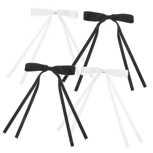 LIFKOME 4 Stück Haarklammern mit Großer Schleife aus Doppellagiger Spitze Rutschfeste Metallclips Modische Haarspangen für Frauen und Teenager Klassische Farben Vielseitiges Accessoire von LIFKOME