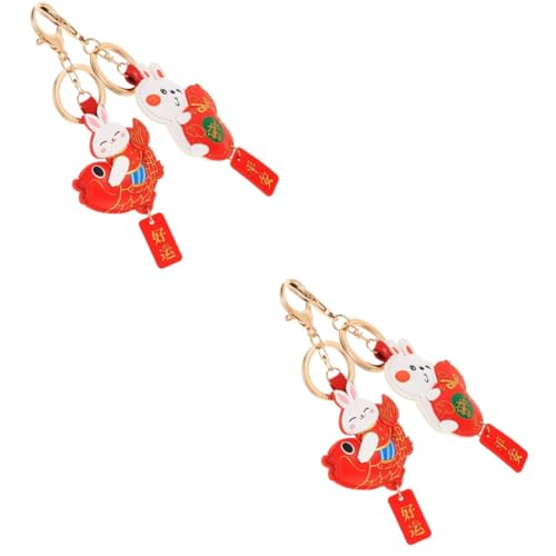 LIFKOME 4stücke Kreative Cartoon Kaninchen Schlüsselanhänger Für Neujahr Niedliche Hänger Für Taschen Und Schlüssel Robuste Und Leichte Schlüsselketten Deko Als Und Partyfavoriten von LIFKOME