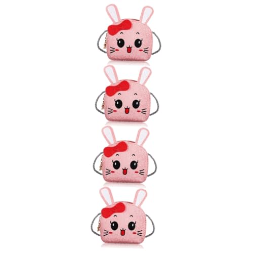 LIFKOME 4stücke Kawaii Bunny Umhängetasche Für Junge Mädchen Cartoon-Rabbit Schultertasche Süßer Geldbeutel Für Kleingeld Und Karten Hochwertiges Pu Mädchen von LIFKOME