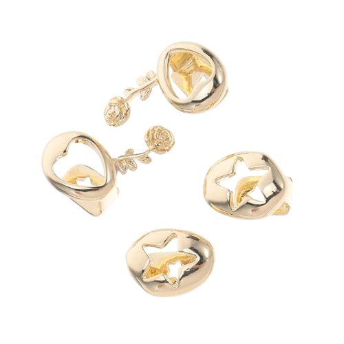 LIFKOME 4 Stück Hip Punk Schmuck Star Rose Hop Zahn Rapper Einzelgrills Zubehör Zähne Kostüm Und Mund Stil Kostüme Kappen Halloween Fake Mit Grill Für Zubehör Kupfer von LIFKOME