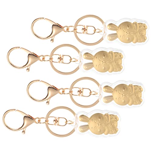 LIFKOME 4stücke Kaninchen Schlüsselanhänger Chinesischen Bunny Schlüssel Ring Party Favors Für Neues Jahr Weihnachten Ostern von LIFKOME