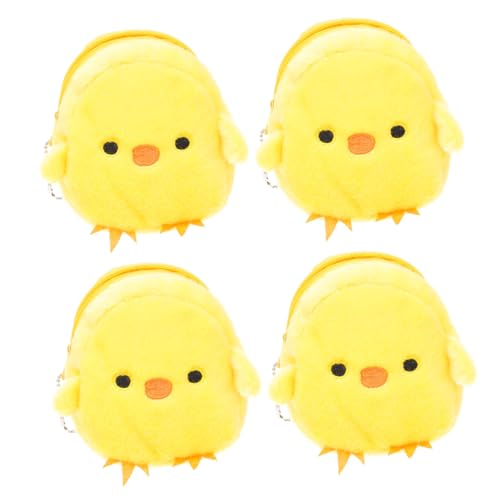LIFKOME 4stücke Kleine Gelbe Hühner-münzbörsen Im Osterdesign Geldbeutel Für Und Dekoration Strapazierfähiges Material Zufällige Fußfarbenauswahl von LIFKOME