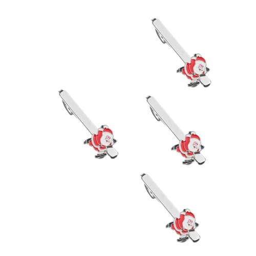 LIFKOME 4 Stück Krawattennadel zu Weihnachten Urlaubsstrumpf Stuffers Krawattenklammern für Männer weihnachtskleidung weihnachtskrawatte Feiertags-Krawattenklammer Männer Krawattennadel von LIFKOME