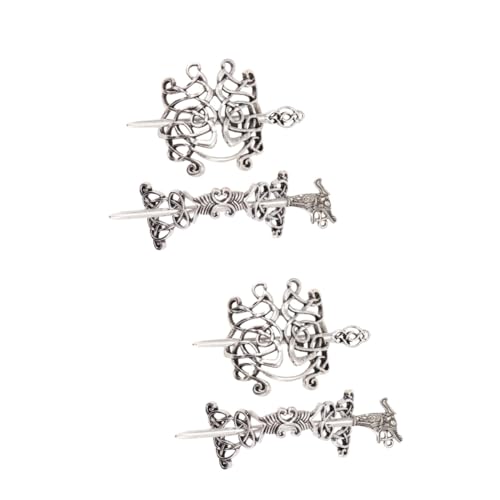 LIFKOME 4stücke Vintage Ethnic Haarnadeln Aus Legierung Dekorative Haarspangen Für Frauen Stilvolle Und Einzigartige Haarschmuckaccessoires Silber Für Verschiedene Anlässe von LIFKOME