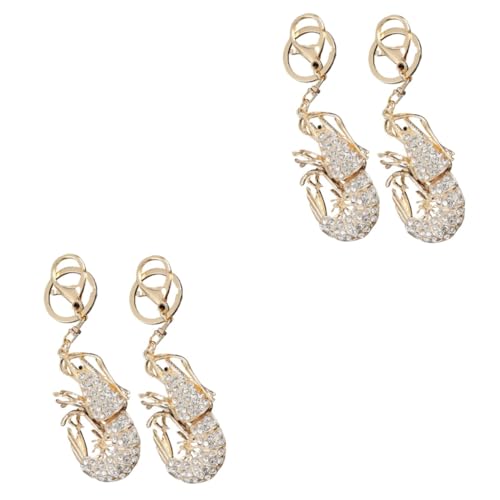 LIFKOME 2 Sets Schlüsselanhänger Mit Strasssteinen Garnelenförmiger Schlüsselanhänger Dekorativer Für Modisches Taschenzubehör 2 Stück * von LIFKOME