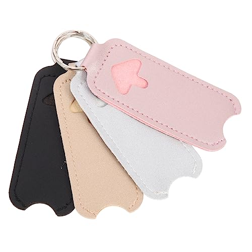 LIFKOME 4stücke Tragbarer Lippenstifthalter Aus Pu Mit Schlüsselanhänger Lippenstifthülse Tasche Für Reisen Camping Und Partys Organizer Für Lippenstiftetui von LIFKOME