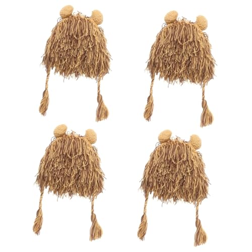 LIFKOME 4 Stücke Selfie Hut Lion Design Gestrickte Plüsch Kopfbedeckung Party Und Karneval Foto Prop von LIFKOME