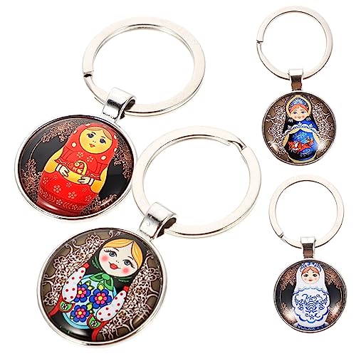 LIFKOME 4stücke Russische Puppen Schlüsselanhänger Metall Schlüsselketten Matryoshka Puppen Anhänger Für Schlüssel Handy Accessoires Mit Russischen Design von LIFKOME