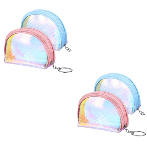 LIFKOME 4stücke Mini Geldbörse Für Damen Iridescente Meerjungfrau-münzbeutel Reißverschluss Vielseitig Einsetzbar Für Schlüssel Lippenstift Karten Als Für Meeresliebhaber von LIFKOME