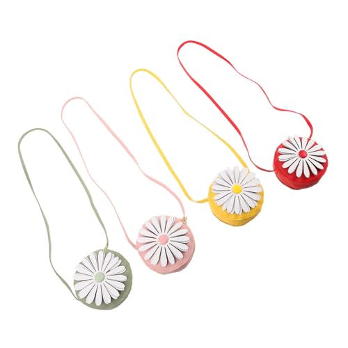 LIFKOME 4 Stück Mini Umhängetaschen mit Niedlichem Blumen-Motiv Kleine Pu-Schultertaschen für Mädchen und Kleinkinder Leichte Handtaschen für Alltag Reisen Shopping Freizeit von LIFKOME