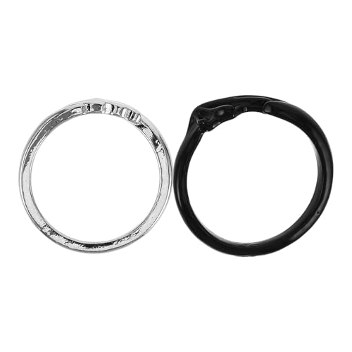 LIFKOME 4 Stück Paar Ringe trendiger Schmuck Engel Teufel Liebhaber Ringe Kostüm ihr valtinstaggeschenke vakentienstagsgeschenk Mode-Ring- Engel-Teufel-Paar-Ringe Zinklegierung Black von LIFKOME