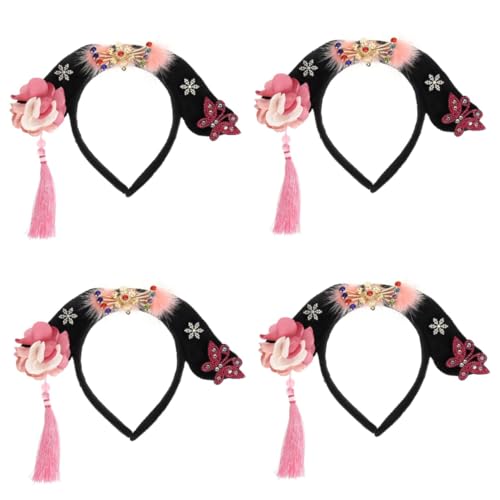 LIFKOME 4 Stück Palace Stirnband Blumenstirnbänder Cosplay-Perücke Haarschmuck für Kinder chinesisches prinzessin stirnband Vintage chinesisches Stirnband damen stirnbänder die Blumen von LIFKOME