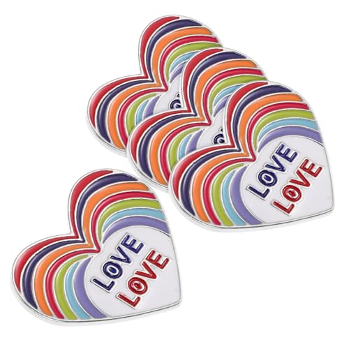 LIFKOME 4 Stück Regenbogen Herz Broschen Pride Pins aus Langlebiger Legierung Handgefertigte Emaille Anstecknadeln für Kleidung Rucksäcke Hüte Vielseitiges Schmuckaccessoire und Geschenk von LIFKOME