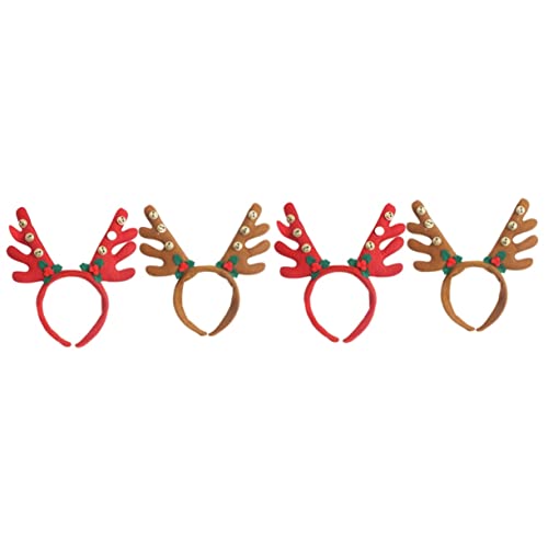 LIFKOME 4 Stück Rentier Haarreifen Haarreif aus Rentiergeweih Weihnachts-Rentier-Stirnbänder für Frauen Hirschhaarreifen Reh weihnachts kopfschmuck weihnachtskopfschmuck Frau Rentierhaar von LIFKOME