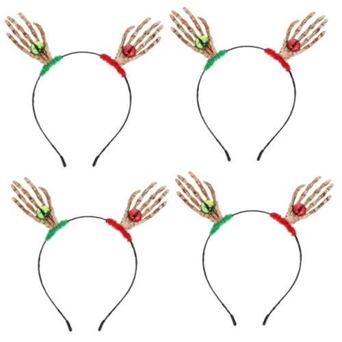 LIFKOME 4 Stück Schädel-augapfel-kopfbedeckung Halloween-kopfschmuck Halloween-stirnbänder Karneval Augapfel Stirnband Augapfelhaare Schmücken Tag Der Toten Stirnband Halloween- Abs von LIFKOME