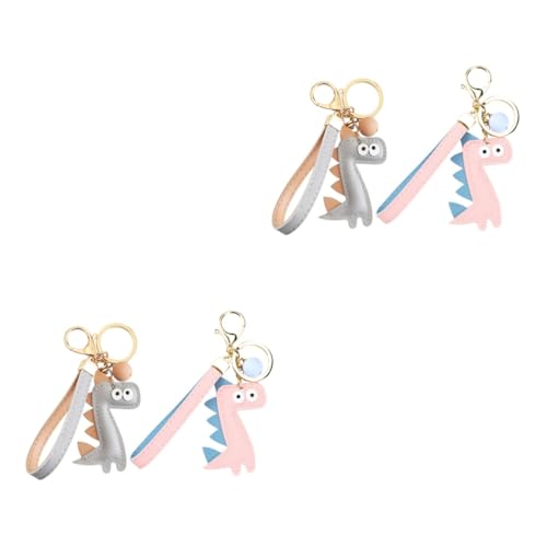 LIFKOME 4 Stück Schlüsselanhänger Hängende Verzierung für Taschen Autozubehör Ornament Zubehör fürs Auto schlusselanhänger Dinosaur Keychain Creative Keyring Schlüsselbund Schlüsselringe von LIFKOME