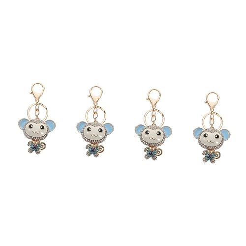 LIFKOME 4 Stücke AFFE Schlüssel Kette Ornament Auto Keychain Keychain Charme Metall von LIFKOME