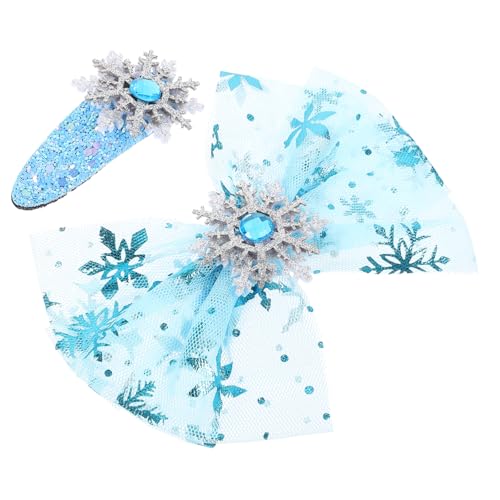 LIFKOME 4stücke Schneeflocke Haarnadel Mit Schleifen-kopfbedeckung Haarspangen Und Kopfschmuck-accessoires Für Mädchen Junge Mädchen Und Jugendliche Mehrlagiges Netz-design Leuchtende Farb von LIFKOME