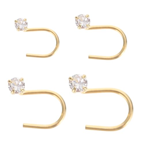 LIFKOME 4 Stück Sterling Silber Nasenstecker mit Funkelnden Zirkonia Hypoallergen Leichter Nasenschmuck für Damen Modische Piercing Accessoires Teilig für Alltag und Festtage von LIFKOME
