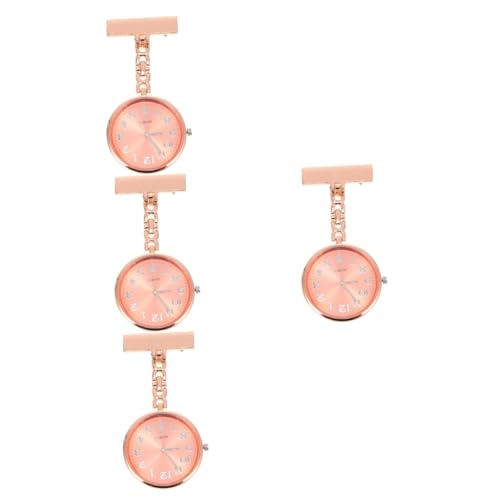 LIFKOME Pflege Uhr 4 Stück Taschenuhr Arbeitsuhren Für Männer Damen Pflegeabzeichen Abzeichen Für Krankenpflegeschüler Krankenschwester-Abzeichen Hängende Uhr Quarzuhr Für Krankenschwester Legierung von LIFKOME