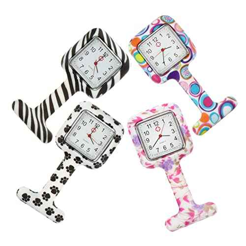 LIFKOME 4stücke Krankenschwester-taschenuhr Hängende Uhr Professionelle Hängende Fob Uhr Aus Sicherem Silikonmaterial Und Praktisch Und Verschleißfest Für Langanhaltenden Gebrauch von LIFKOME