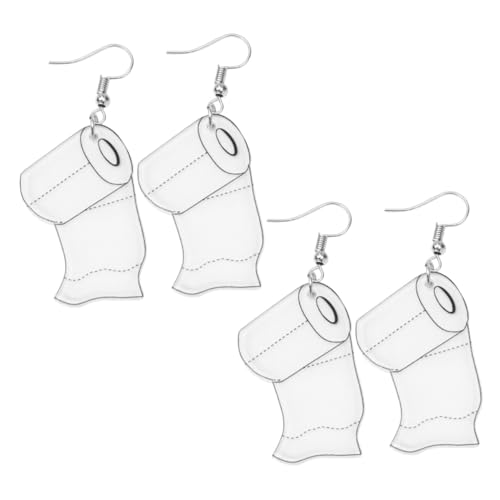 LIFKOME 4 Stück Teiliges Acryl Toilettenpapier design Damen Ohrhänger Leicht und Kreativ Modischer Schmuck Geschenk für Freundinnen von LIFKOME
