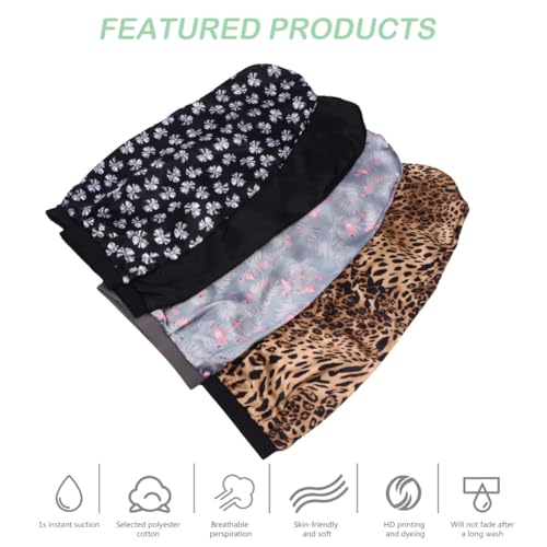 LIFKOME 4 Stück Teiliges Damen Schlafmütze mit Hoher Elastizität Langer Breiter Schlafhaube zum Haarschutz Praktische Satin Mütze für Langes Haar Weich und Hautfreundlich für Nachtruhe von LIFKOME