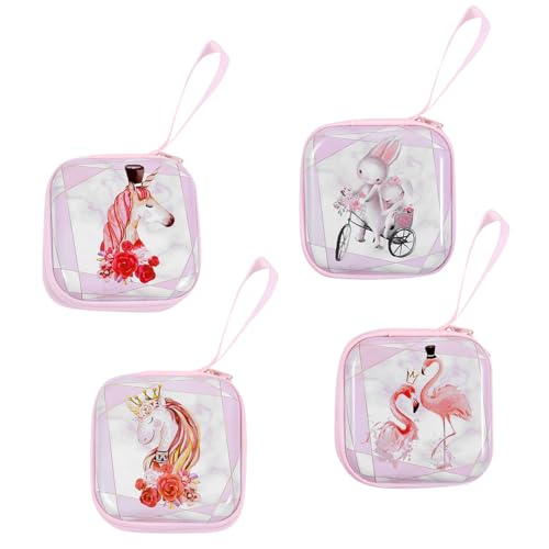 LIFKOME 4 Stück Teiliges Einhorn Münzbeutel für Mädchen Niedliche Bunte Kleingeldbörse aus Langlebigem Material als Geschenk für Alltag Party Strand und Shopping Geeignet von LIFKOME