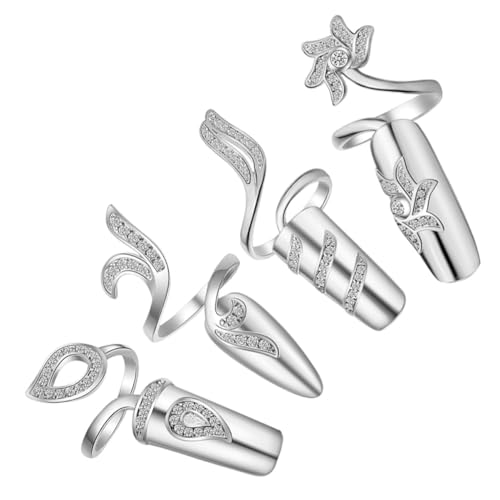 LIFKOME 4 Stück Teiliges Fingernagelringe mit Funkelnden Strasssteinen Verstellbare Damenringe in Nagelform Eleganter Schmuck für Frauen Komfortabel und Langlebig Modische Handdekoration LIFKOME 4 Stück Teiliges Fingernagelringe mit Funkelnden Strasssteinen Verstellbare Damenringe in Nagelform Eleganter Schmuck für Frauen Komfortabel und Langlebig Modische Handdekoration von LIFKOME