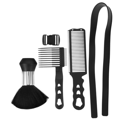 LIFKOME 4 Stück Teiliges Herren Friseur Präzisions-limitkamm und Flachkamm für Haarschnitte Verstellbarer Messkamm Nackenbürste für DIY und Salongebrauch Klassische Ölkopf-frisuren von LIFKOME