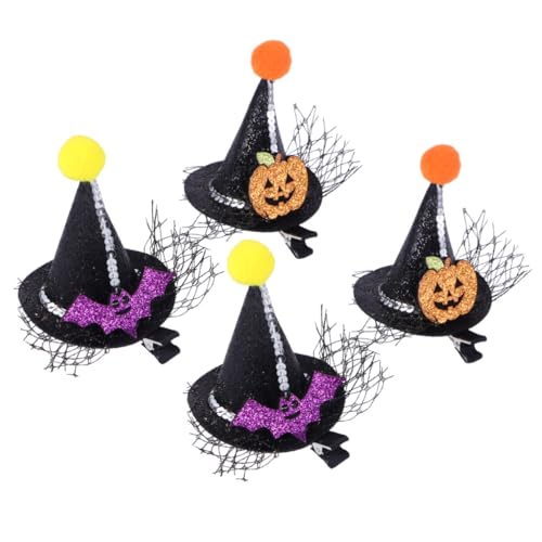LIFKOME 4 Stück Teiliges Kleine Spitze Hexenhut Haarnadeln für Mädchen und Damen Modische Haarspangen für Halloween Party Vielseitiger Haarschmuck für Alltag und Festlichkeiten von LIFKOME