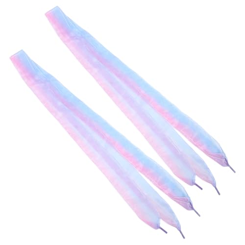 LIFKOME 4 Stück Teiliges Organza Schnürsenkel Flache Schneegarn Schnürbänder mit Farbverlauf Verstellbar für Sneaker Damen Sportschuhe Modisch und Langlebig von LIFKOME