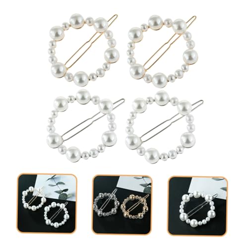 LIFKOME 4 Stück Teiliges Perlen Haarklammern Damen Haarspangen Schmuck Haarschmuck für Hochzeit Party Unregelmäßige Runde Perlen in Gold und Silber Vielseitig für Verschiedene Frisuren von LIFKOME