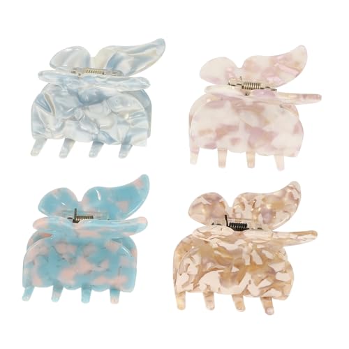 LIFKOME 4 Stück Teiliges Schmetterling Haarklammern für Frauen Rutschfeste Haarklammer mit Kreativem Design Robuste Haarspangen in Wasserblau Blumenmuster als Haarschmuck für Alltag und LIFKOME 4 Stück Teiliges Schmetterling Haarklammern für Frauen Rutschfeste Haarklammer mit Kreativem Design Robuste Haarspangen in Wasserblau Blumenmuster als Haarschmuck für Alltag und von LIFKOME