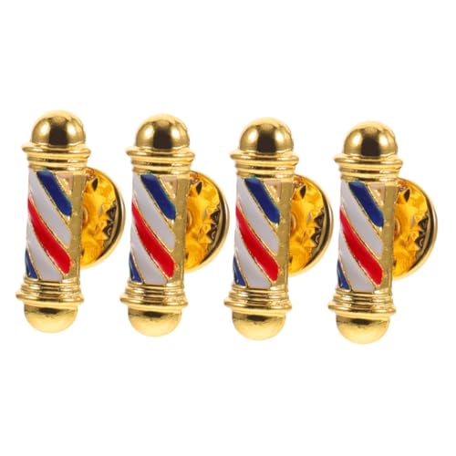LIFKOME 4 Stück Teiliges Vintage Barber Brooch Pin Runde Friseur-anstecknadel Eleganter Haarschmuck für Damen und Herren Kompakte Barbershop-dekoration für Kleidung und Accessoires von LIFKOME