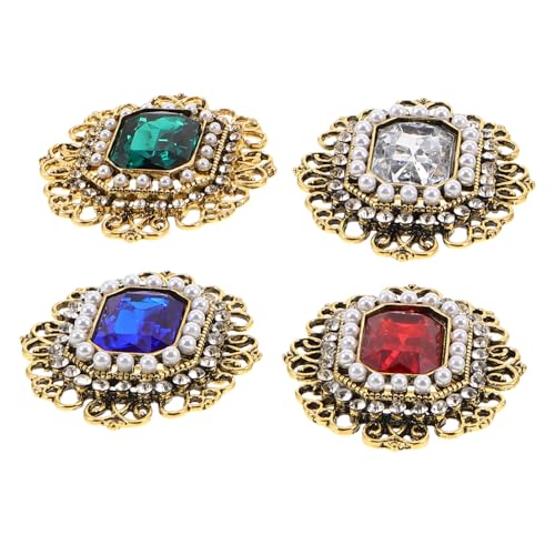 LIFKOME 4 Stück Teiliges Vintage Broschen Strass und Perlen Retro Anstecknadeln aus Legierung für Damen Kleidung Elegante Brautschmuck-anstecker für Hochzeit Festliche Corsagen und von LIFKOME