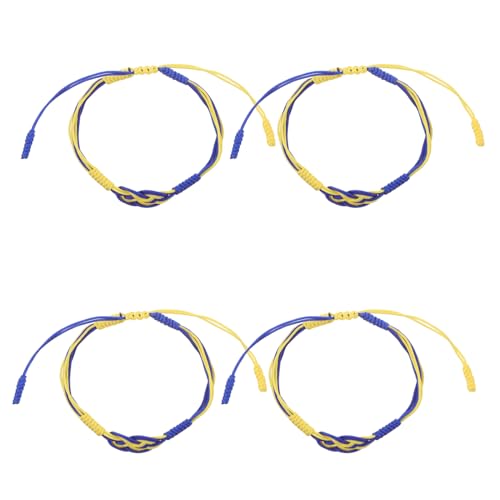 LIFKOME 4 Stück Verstellbare Handgefertigte Ukrainische Armbänder, Bunt, Geflochtene Armbänder, Schmuck Für Frauen Und Männer, Sportfan-souvenirs, Besondere Feiern von LIFKOME