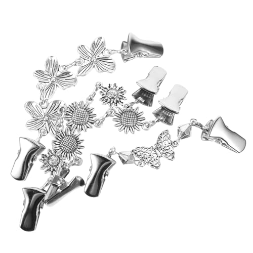 LIFKOME 4 Stück Vintage Broschen Kleid Clips für Strickjacken und Pullover Kleine Dekorative Cardigan Clips zum Zusammenhalten Modische Blüten Schmetterlingsdesigns für Damen Vielseitig von LIFKOME