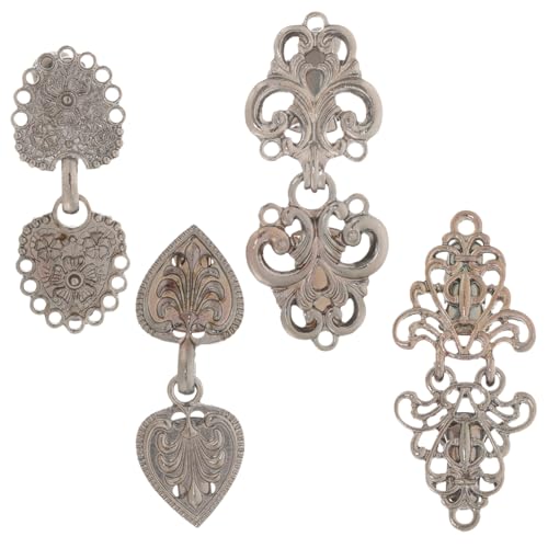 LIFKOME 4 Stück Vintage Cape Clips Retro Strickjacken Clips aus Langlebiger Zinklegierung Filigrane Umhangspangen für Damen Vielseitige Kleidung Accessoires für Alltag und Festliche von LIFKOME
