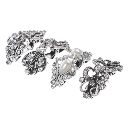 LIFKOME 4 Stück Vintage Cardigan Clips Langlebiger Legierung Elegante Broschennadeln mit Strickjackenverschluss Retro Kragen Schalhalter für Damen Robust und Rostfrei Modischer von LIFKOME