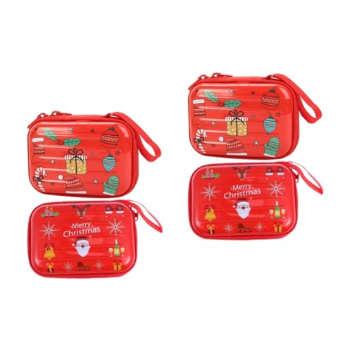 LIFKOME 4stücke Weihnachts-münzbeutel Im Mini-Design Quadratische Aufbewahrungstasche Für Münzen Schlüssel Und Mehr Langlebig Und Modisch Für Täglichen Gebrauch von LIFKOME