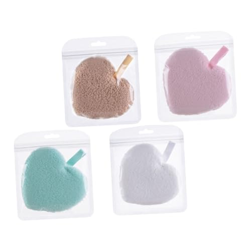 LIFKOME 4 Stück Wiederverwendbare Makeup Entferner Pads Herzförmige Sanfte Reinigungsschwämme für Gesicht Porentiefe Reinigung und Make up Entfernung für Empfindliche Haut bei Reisen und von LIFKOME